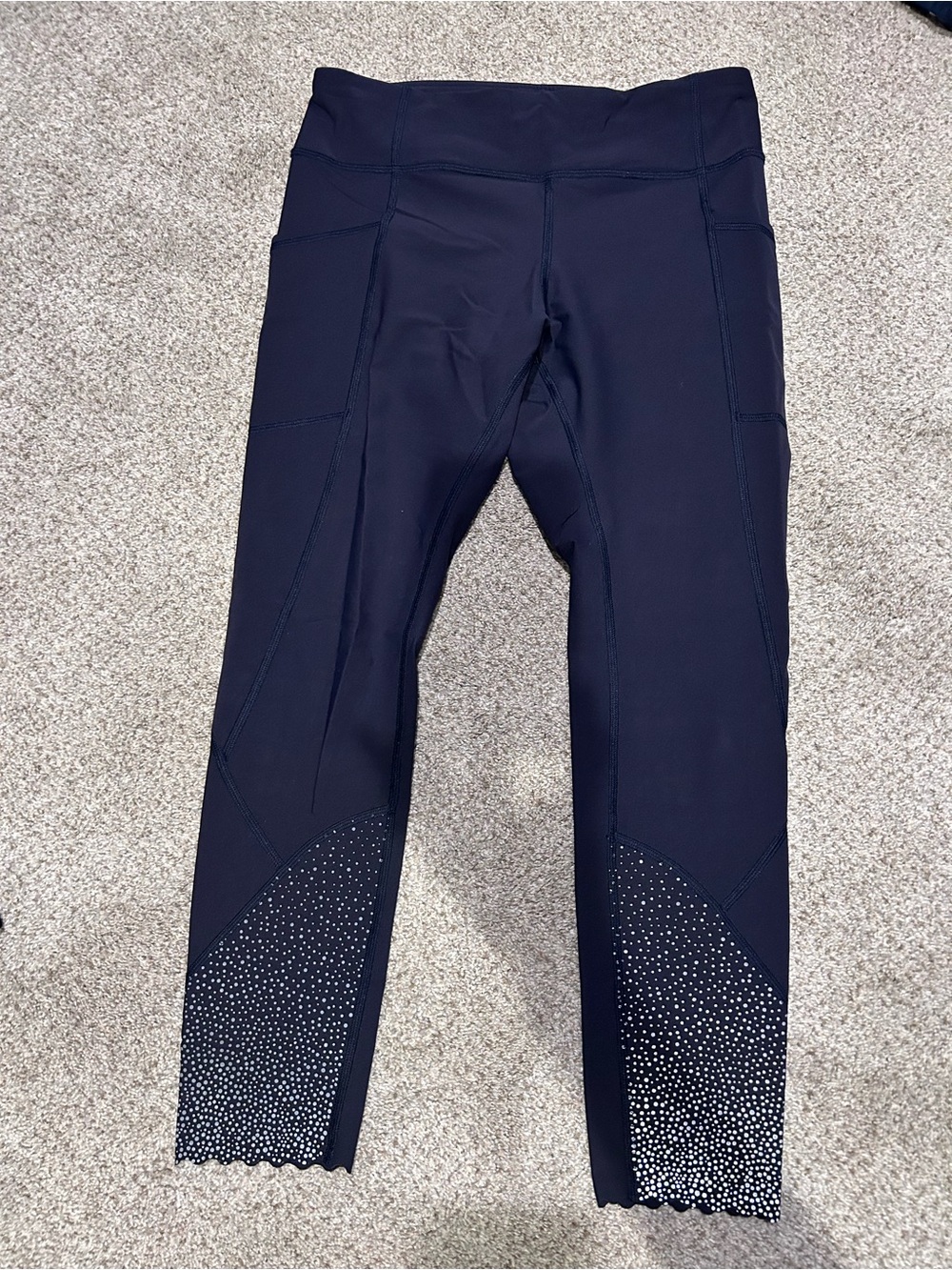lululemon athletica Black Leggings with Silver Dot Accents